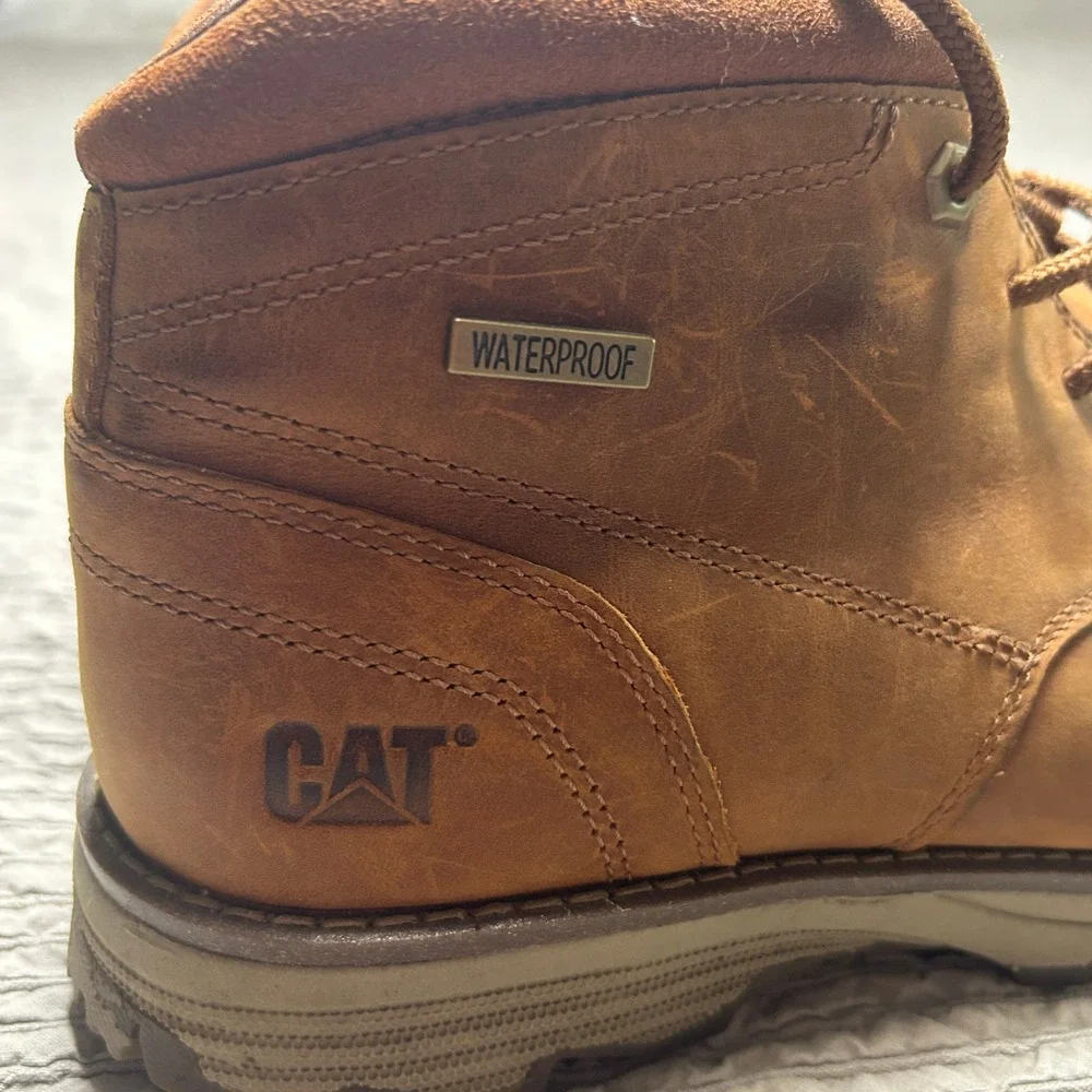 Caterpillar CAT Elude Waterproof Leather Chukka Boots Mens 8 Brown P724341